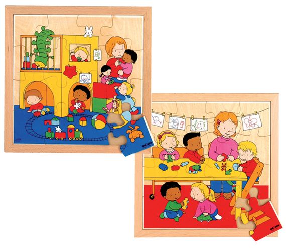Holzpuzzleset 2-teilig Kita