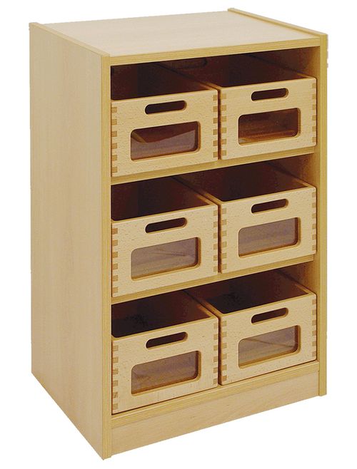 Schrank mit Sichtfensterkästen