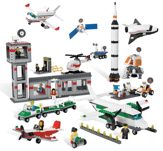 LegoWeltraum und Flughafen Set.