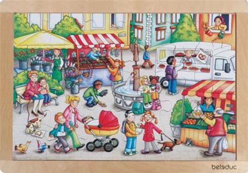 Rahmenpuzzle Markt