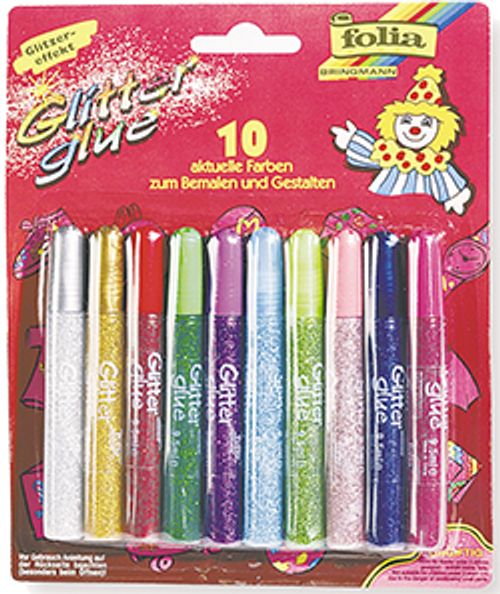 Glitter-glue 10 Farben.