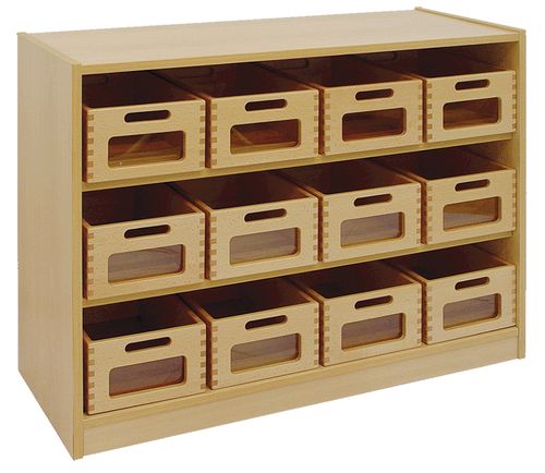 Schrank mit 12 Kästen