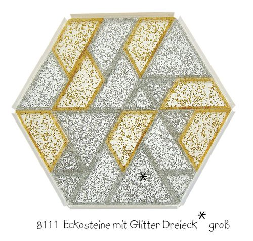 Ecko prismastenen goud en zilver, driehoek GROOT