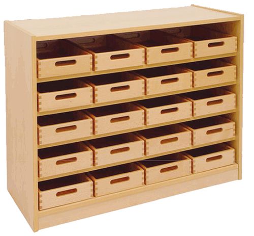 Schrank mit 20 Kästen
