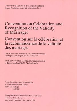 Hcch Explanatory Report On The 1978 Hcch Marriage Convention