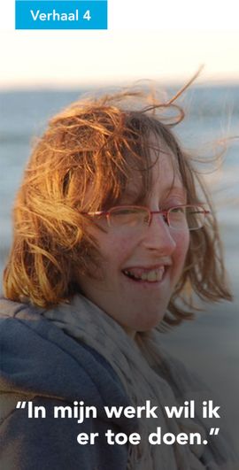 Close-up van Aranka van Lindert, stagiaire NSGK, met quote