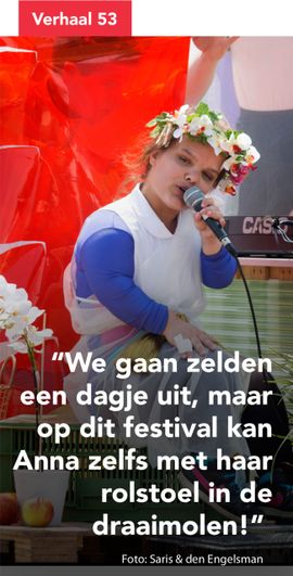 We gaan zelden een dagje uit, maar op dit festival kan Anne zelfs met haar rolstoel in de draaimolen