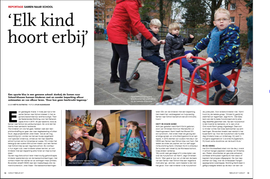 krantenartikel met als kop 'Elk kind hoort erbij'